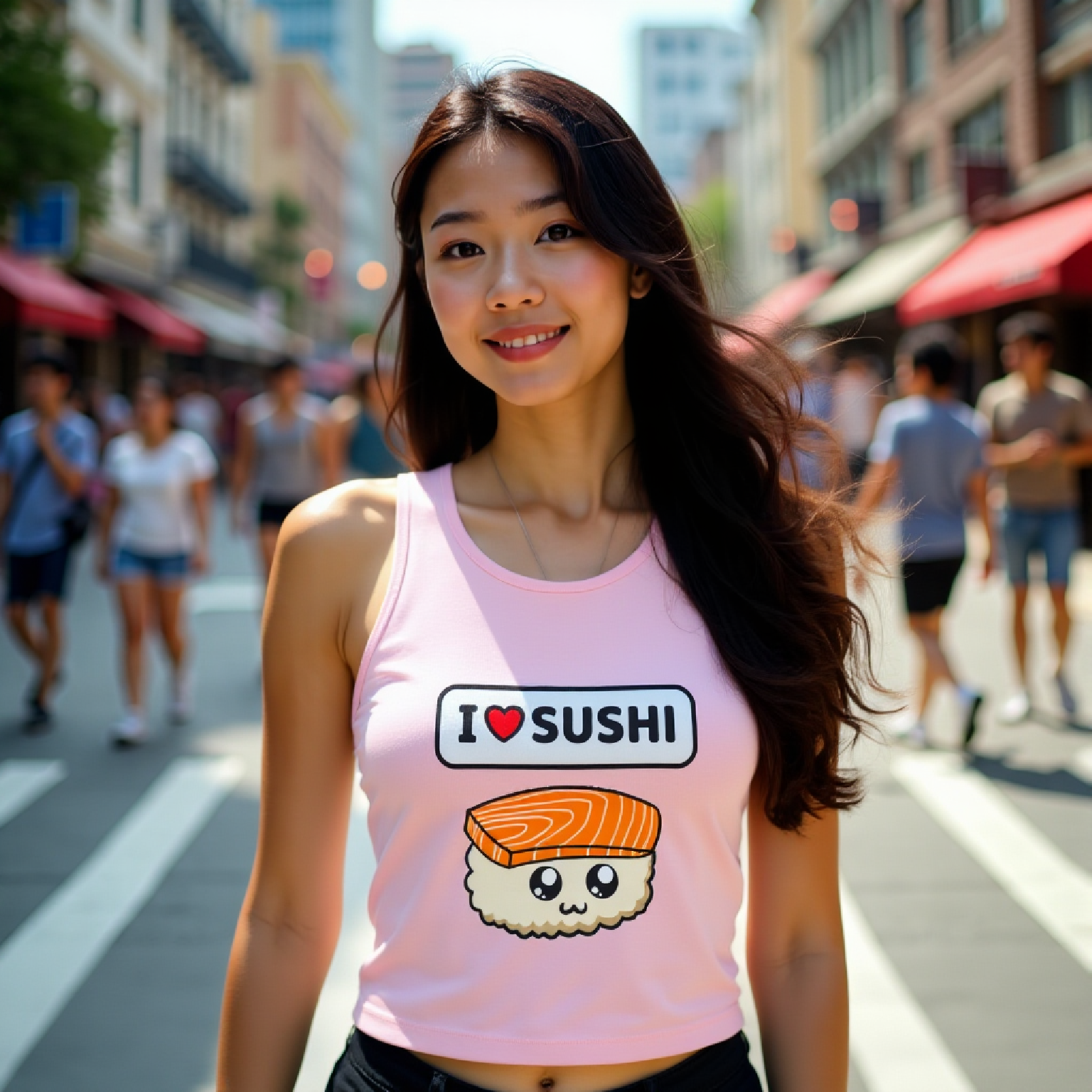 I LOVE Sushi Kawaii Racer Tank