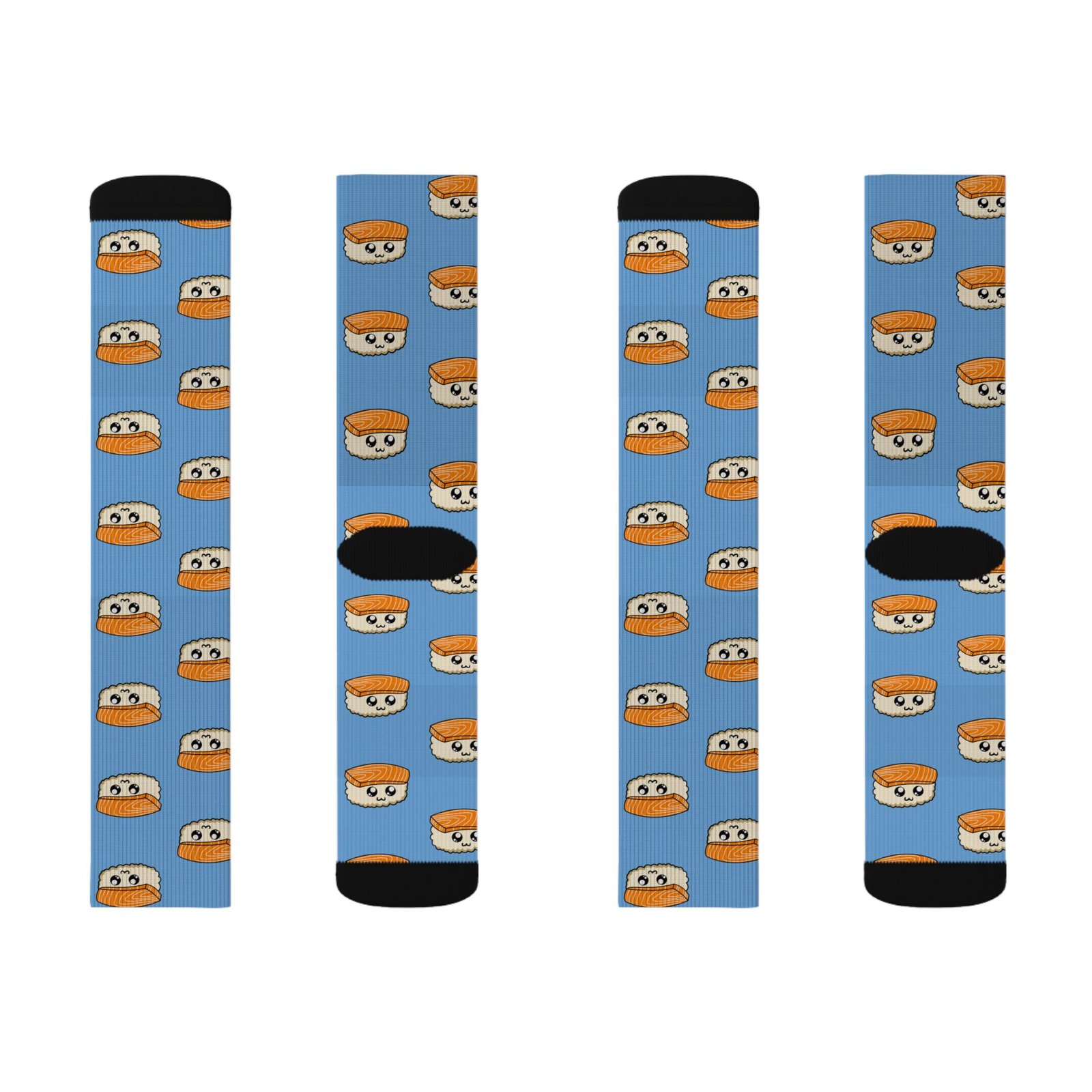 Kawaii Sushi Socks (Blue) | Cute Sushi Character Socks | Anime Kawaii Gift for Her - Image 2