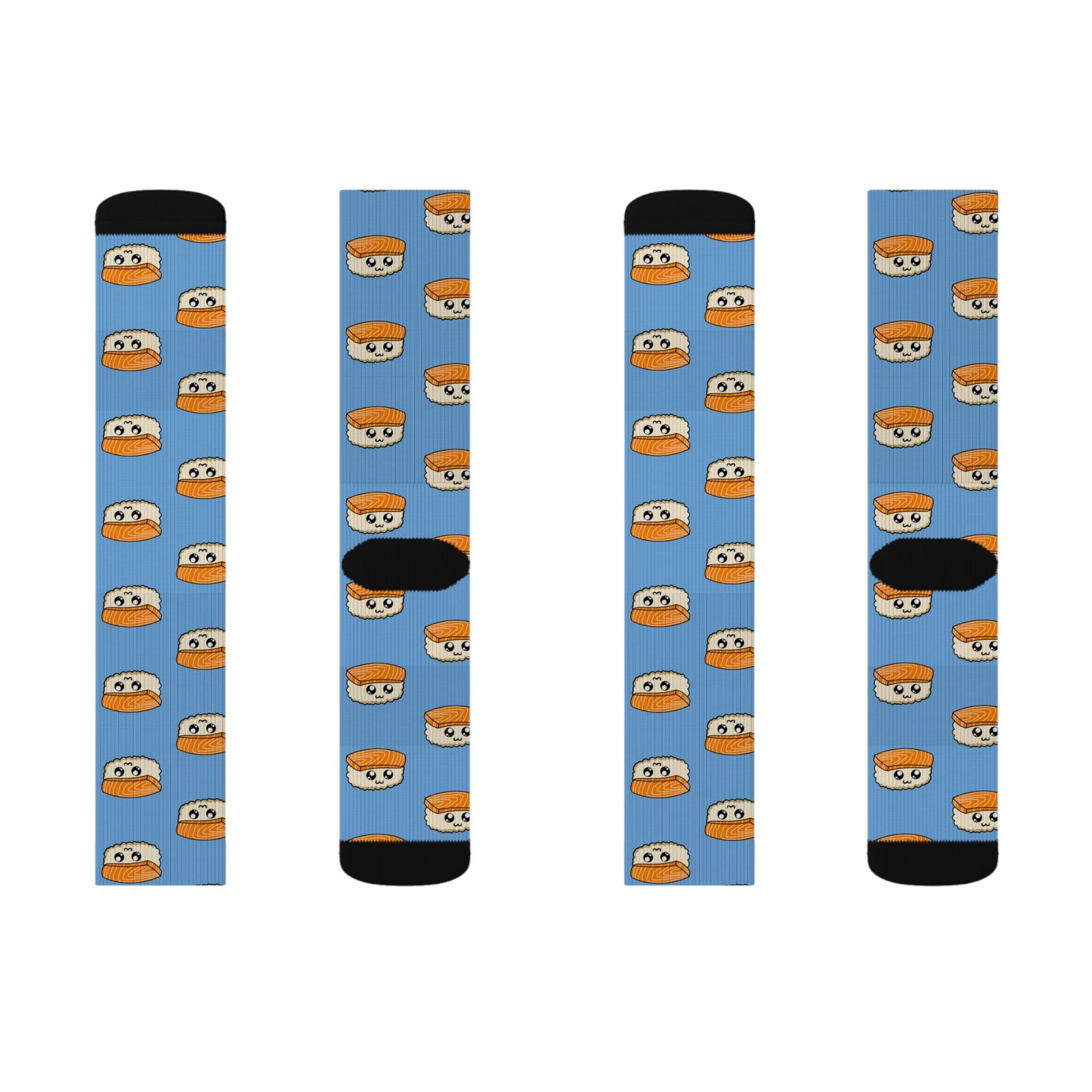 Kawaii Sushi Socks (Blue) | Cute Sushi Character Socks | Anime Kawaii Gift for Her - Image 6