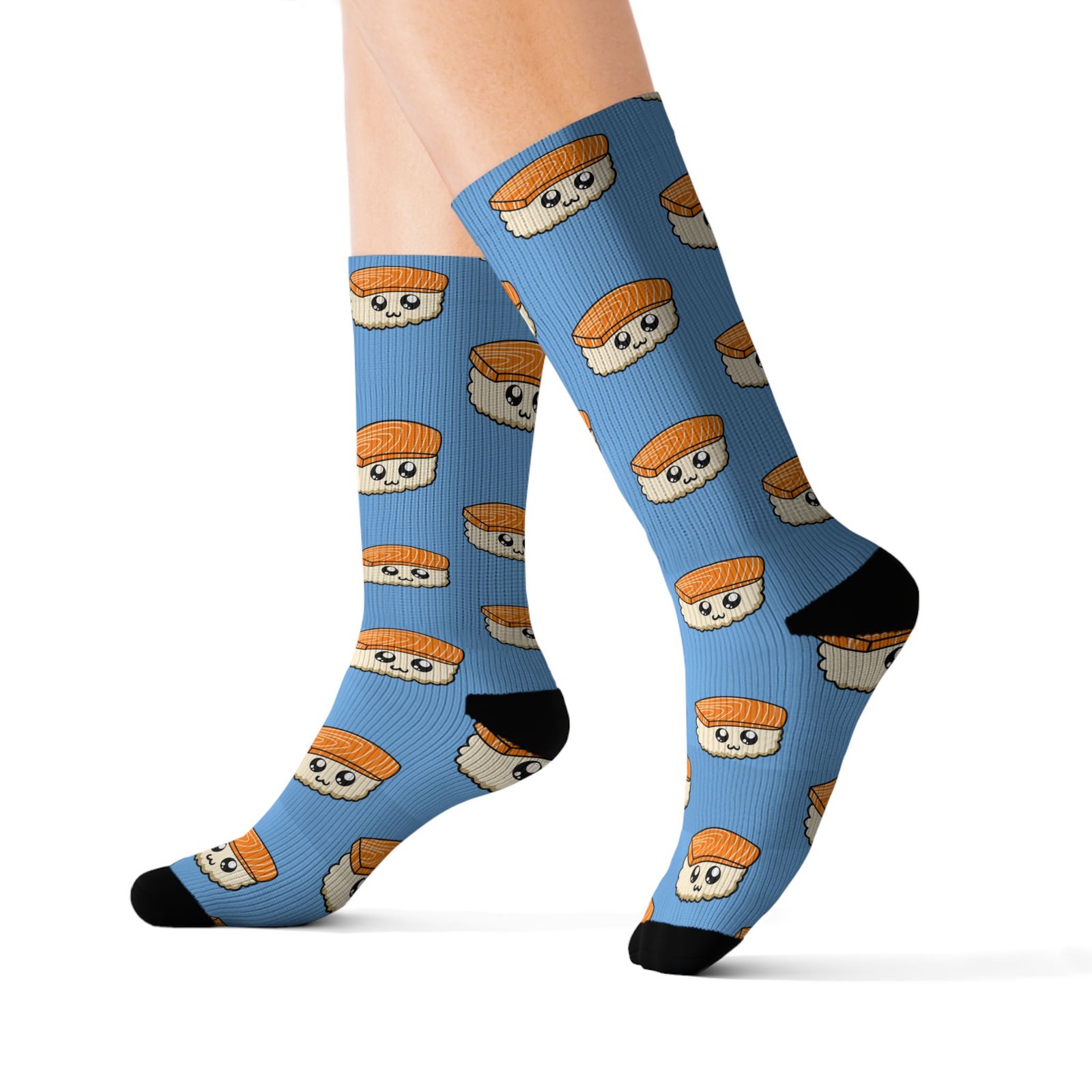 Kawaii Sushi Socks (Blue) | Cute Sushi Character Socks | Anime Kawaii Gift for Her - Image 9