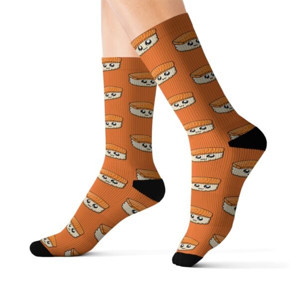 Kawaii Sushi Socks (Orange) | Cute Sushi Character Socks | Anime Kawaii Gift for Her