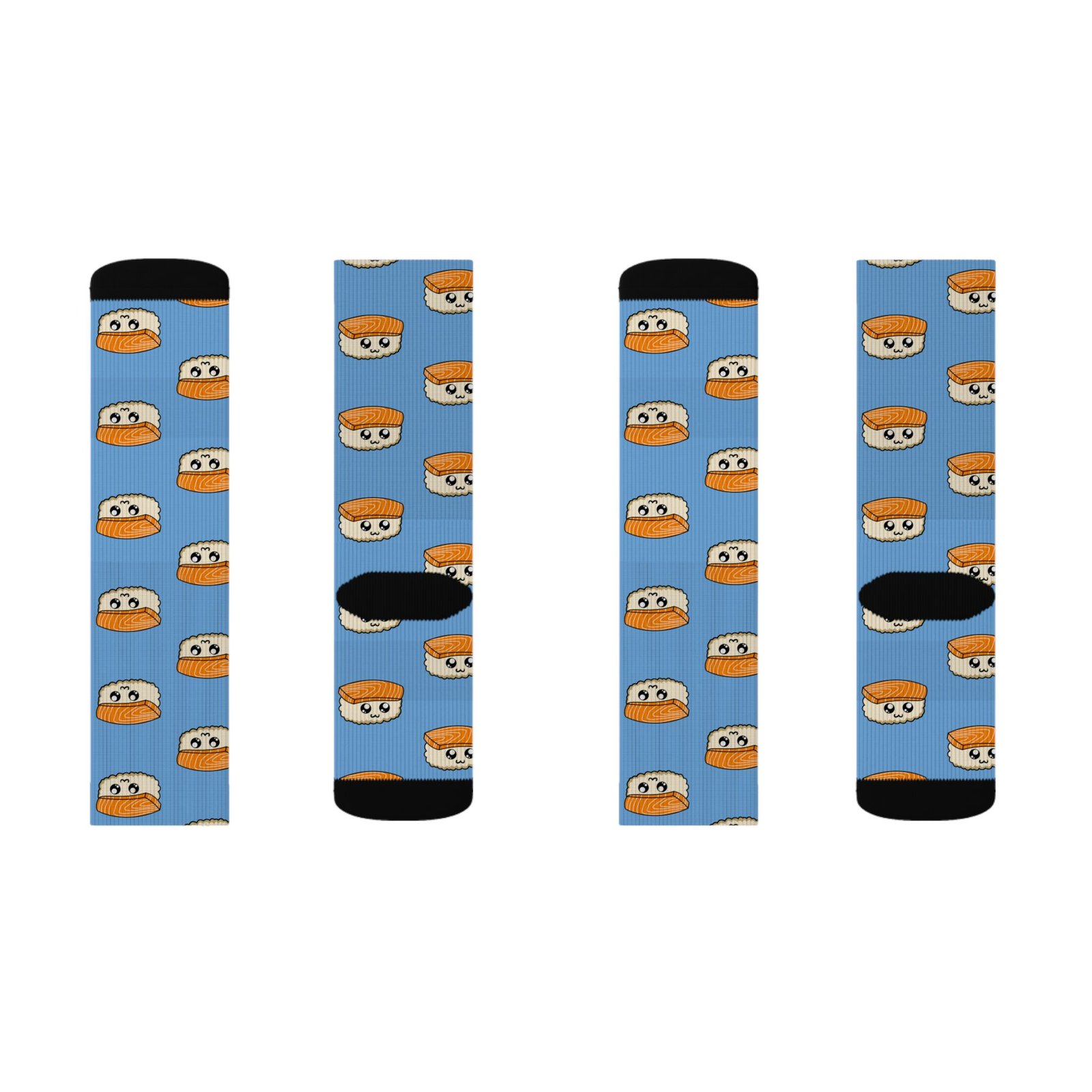Kawaii Sushi Socks (Blue) | Cute Sushi Character Socks | Anime Kawaii Gift for Her - Image 10